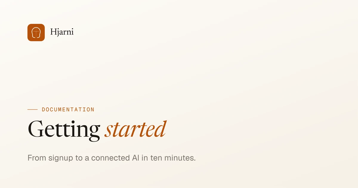 Getting Started | Hjarni Docs